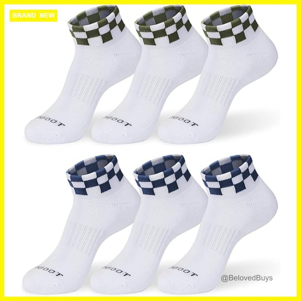 6-Pair Performance Quarter Ankle Socks, Moisture-Wicking, Cushioned Sole